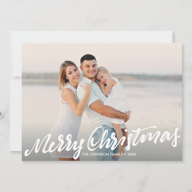 Simply Merry Christmas Full Photo | White Card (Front)