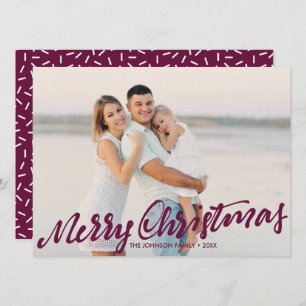 Simply Merry Christmas Full Photo   Wine Red Card