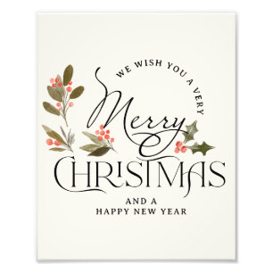 Simply Merry Christmas Holiday Photo Print