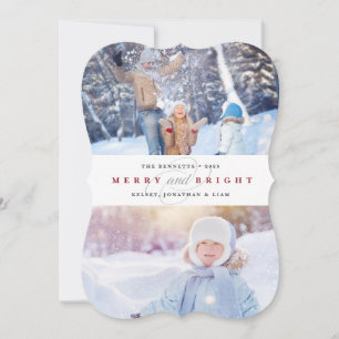 Simply Merry Cranberry Two Photo Holiday Card