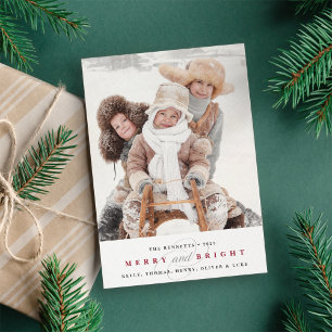 Simply Merry Holiday Photo Card Cranberry
