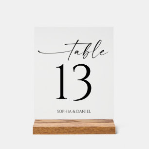 Simply Minimal Table Numbers Acrylic Sign