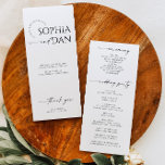 Simply Minimal Wedding Programs Programme<br><div class="desc">Everyone will love reading the details of your wedding with this beautiful wedding program! Easily edit to create your own unique ceremony program!</div>