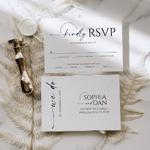 Simply Minimal Wedding RSVP Postcard