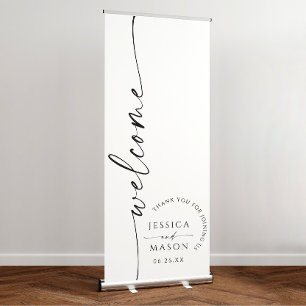 Simply Minimal Wedding Welcome Banner with Stand
