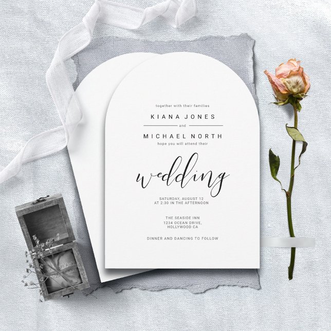 Simply Minimalist Wedding Black Arch ID523 Invitation (Creator Uploaded)