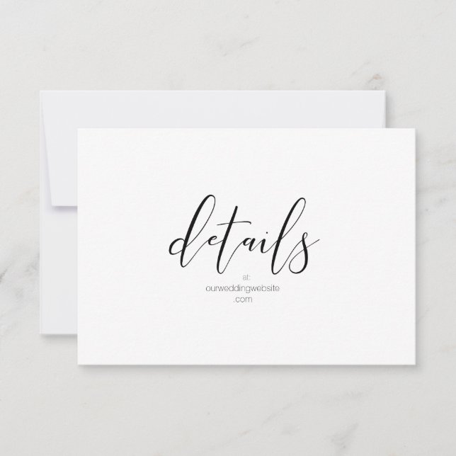 Simply Minimalist Wedding Details Black ID523 (Front)