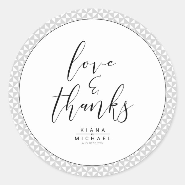 Simply Minimalist Wedding Thanks Black ID523 Classic Round Sticker (Front)
