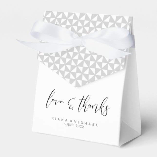 Simply Minimalist Wedding Thanks Black ID523 Favour Box (Front Side)