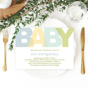 Simply Modern Baby Shower Invitation - Boy