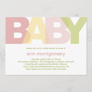 Simply Modern Baby Shower Invitation - Girl