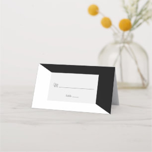 Simply Modern Black & White Wedding Place Card