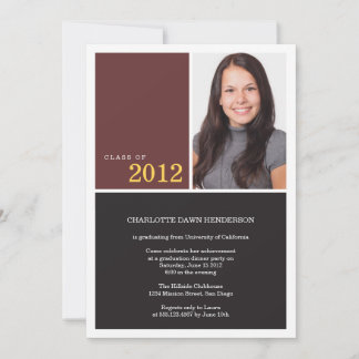 Simply modern brown graduation class of invitation