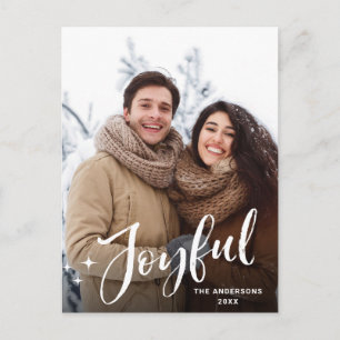 Simply Modern Christmas PHOTO Greeting Holiday Pos Postcard