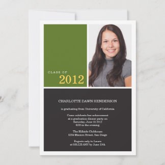 Simply modern green graduation class of invitation