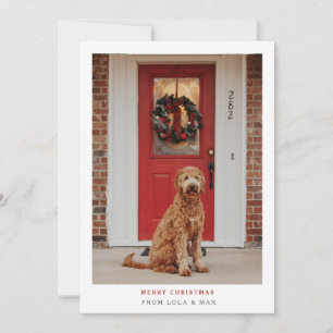 Simply Modern Merry Christmas   Dog Photo Card