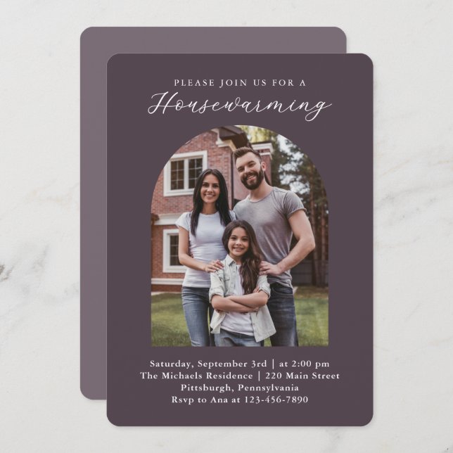 Simply Modern New Home Housewarming Photo Invite (Front/Back)