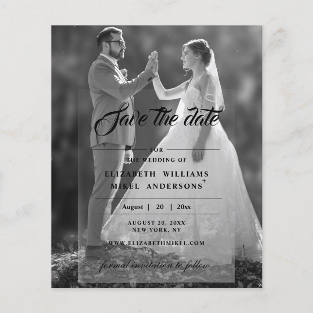 Simply Modern Photo Front & Back Save the Date  Flyer (Front)
