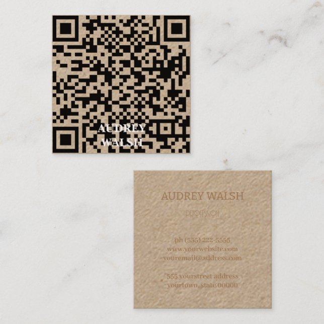 Simply modern Quar code square busines square bus Business Card (Front/Back)