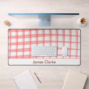 Simply Modern Red Lattice Design Desk Mat
