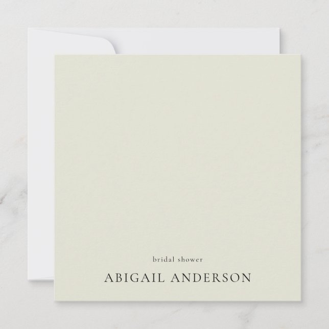 Simply Modern Sage Square Shower Invitation (Front)
