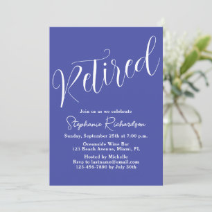 Simply Modern Script Lavender Retirement Invitation