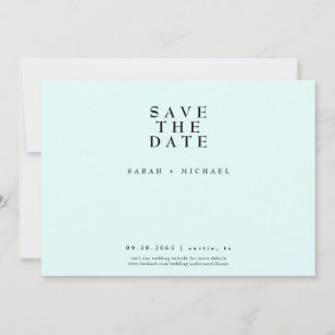 Simply Modern Text Only Wedding Ice Blue Save The Date