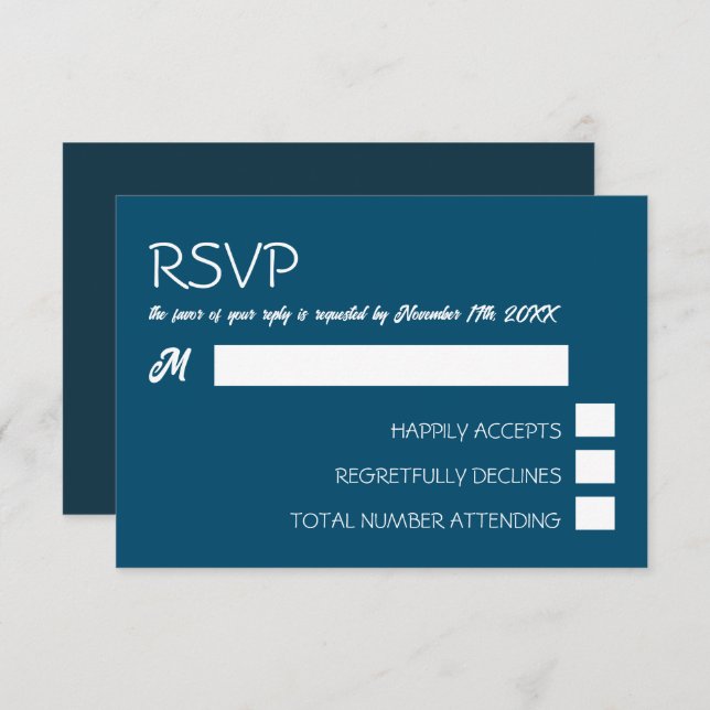 Simply Modern, Trendy Wedding RSVP Card (Front/Back)