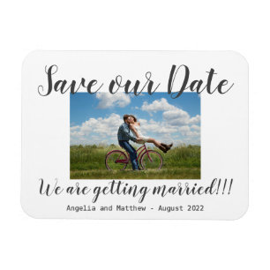 Simply Modern We Are Getting Married Photo  Save T Magnet