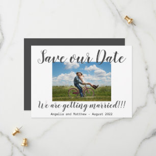 Simply Modern We Are Getting Married Photo  Save The Date