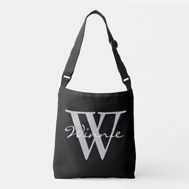 Simply Monograms & Names + your backgr. & ideas Crossbody Bag (Front)