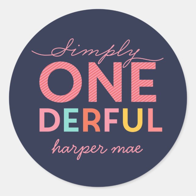 SIMPLY ONEDERFUL WONDERFUL (brighter) Classic Round Sticker (Front)