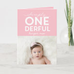 SIMPLY ONEDERFUL WONDERFUL CARD<br><div class="desc">SIMPLY ONEDERFUL. MARK YOUR LITTLE ONES SPECIAL DAY WITH STYLE IN THIS FIRST BIRTHDAY PHOTO CARD. PART OF A COLLECTION.</div>