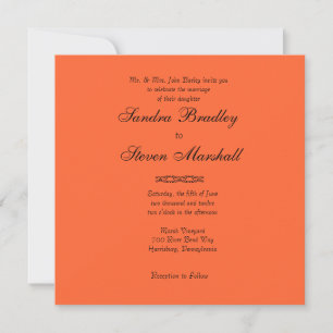 Simply Orange Wedding Invitation
