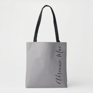 Simply Personalised Grey + Black Tote Bag