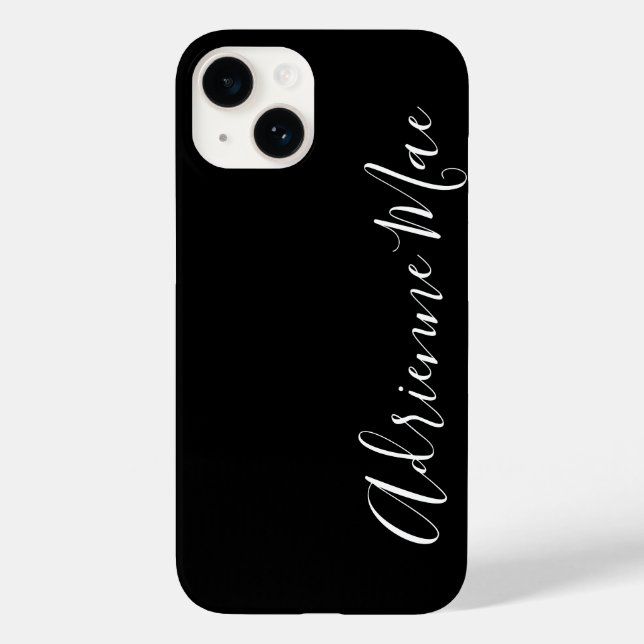 Simply Personalised Modern Script Black Case-Mate iPhone Case (Back)