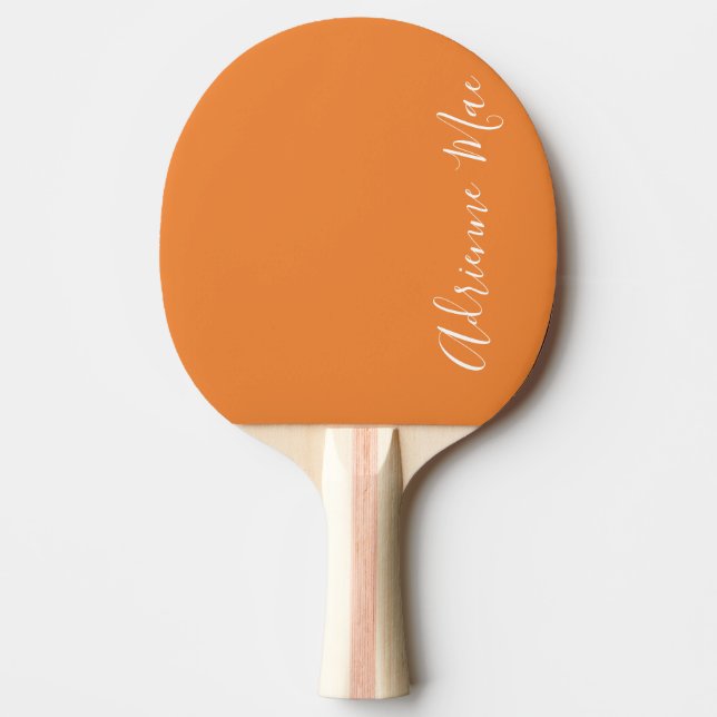 Simply Personalised Neon Orange Ping Pong Paddle (Front)