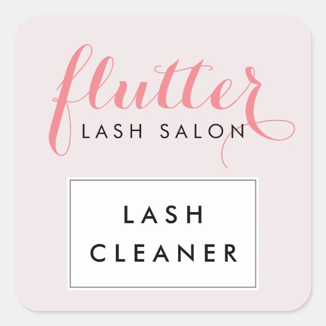 Simply Pink Lash Salon Lash Cleaner Stickers (Front)