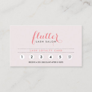 Simply Pink Lash Salon Loyalty Punch Card