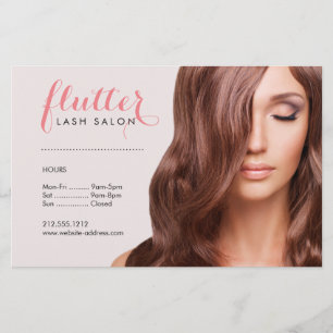 Simply Pink Lash Salon Photo Price List Menu Flyer