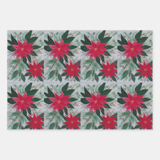Simply Poinsettia Wrapping Paper Sheet