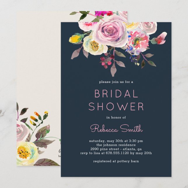 Simply Pretty Bridal Shower Invitation (Front/Back)