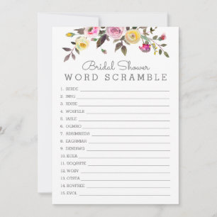 Simply Pretty Word Scramble Shower Game Card