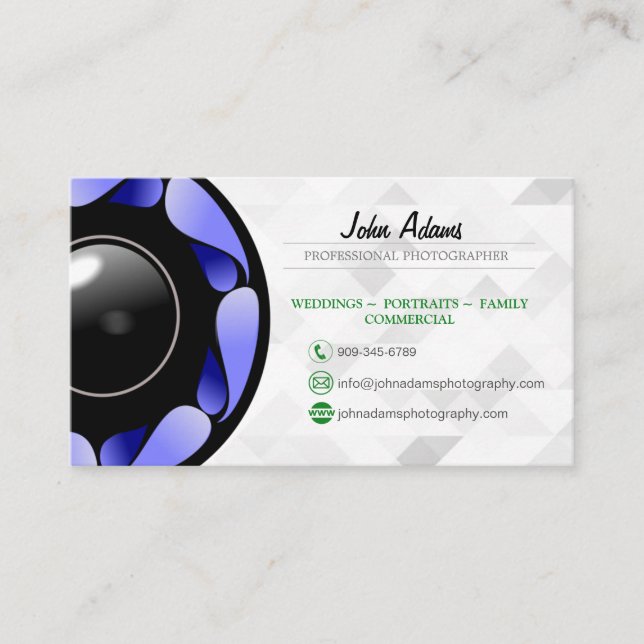 Simply Professional Photographer Business Cards (Front)