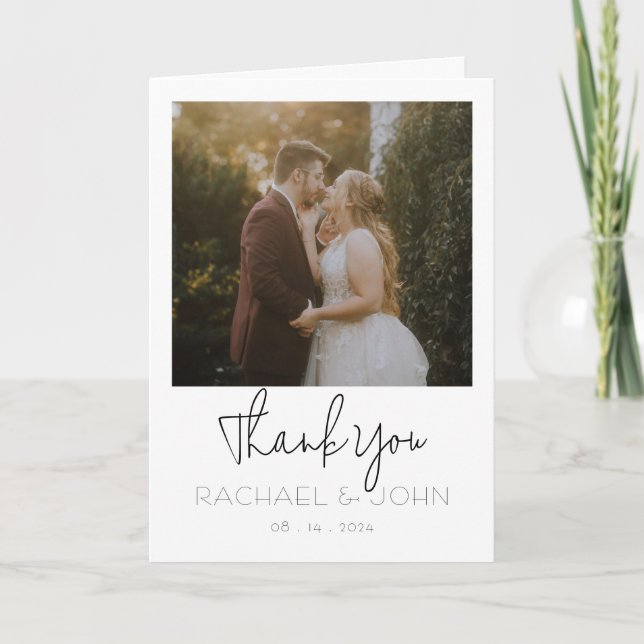 Simply Quaint Thank You Card With Photo (Front)