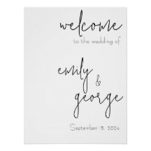 Simply Quaint Vertical Wedding Welcome Sign