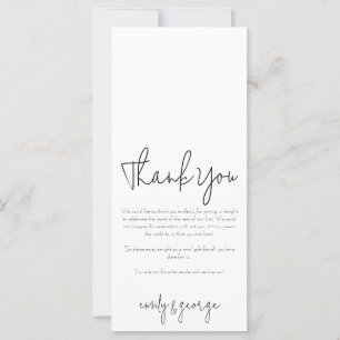Simply Quaint Wedding Menu & Thank You Card