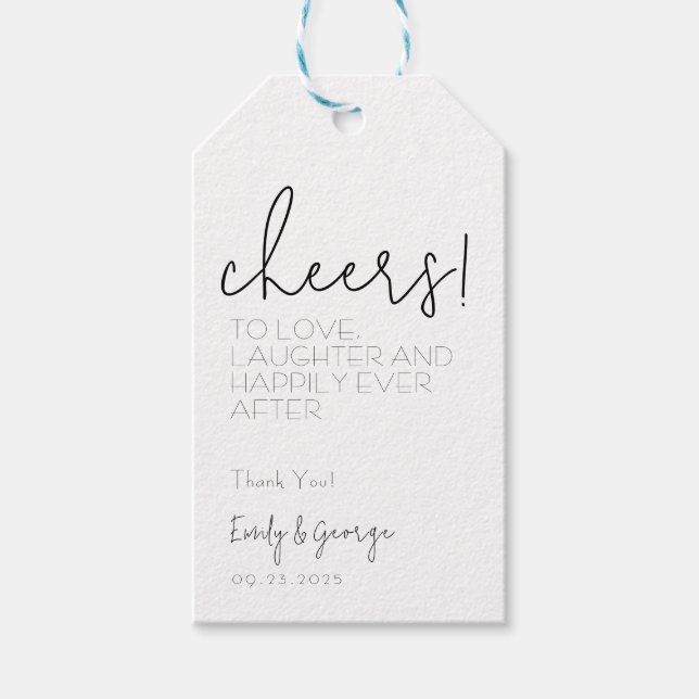 Simply Quaint Wine Shooter Favour Tag (Front)