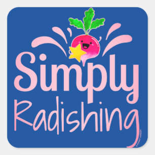 Simply Radishing - Punny Garden Square Sticker