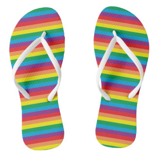 Simply Rainbow Pattern Flip Flops